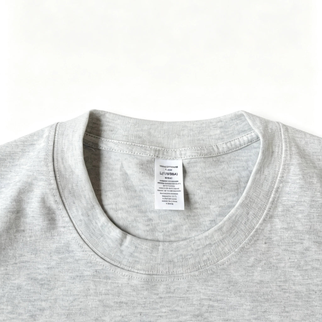 6.8oz Loopwheel Tubular Cotton Short Sleeve T-Shirt - Light Gray