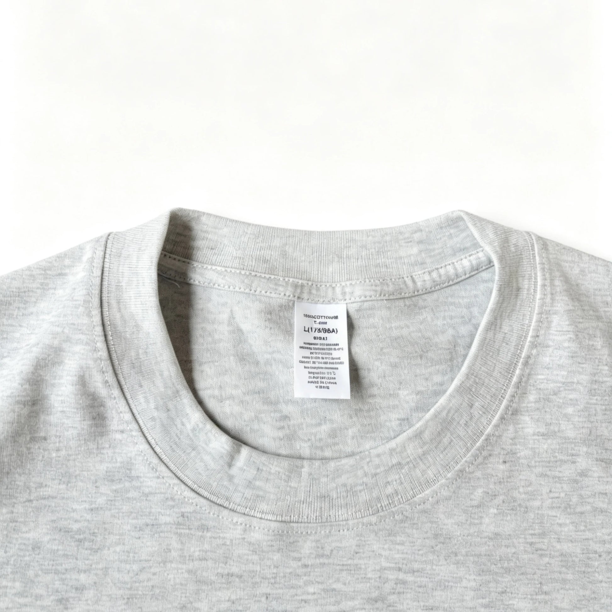 6.8oz Loopwheel Tubular Cotton Short Sleeve T-Shirt - Light Gray