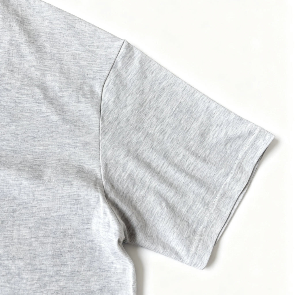 6.8oz Loopwheel Tubular Cotton Short Sleeve T-Shirt - Light Gray