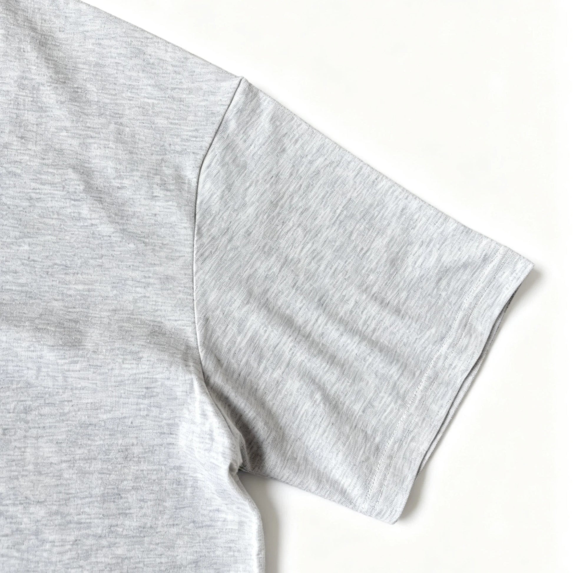 6.8oz Loopwheel Tubular Cotton Short Sleeve T-Shirt - Light Gray