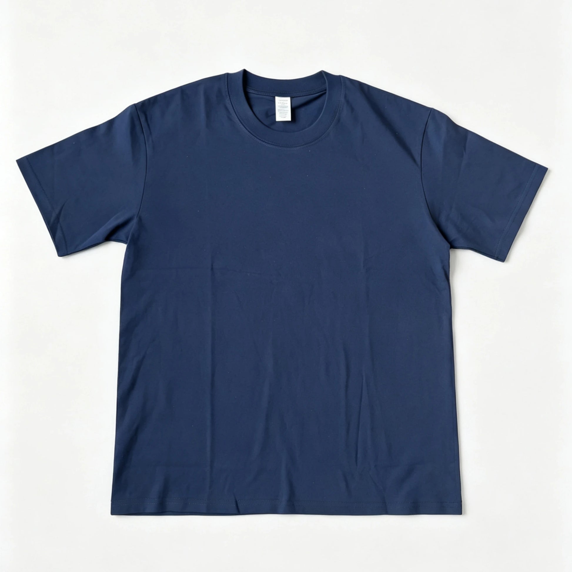6.8oz Loopwheel Tubular Cotton Short Sleeve T-Shirt - Navy