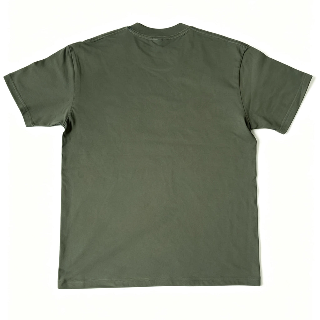 6.8oz Loopwheel Tubular Cotton Short Sleeve T-Shirt - Olive