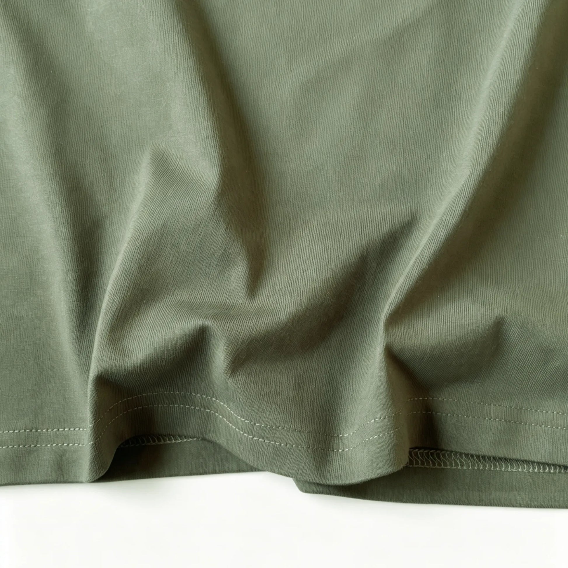 6.8oz Loopwheel Tubular Cotton Short Sleeve T-Shirt - Olive