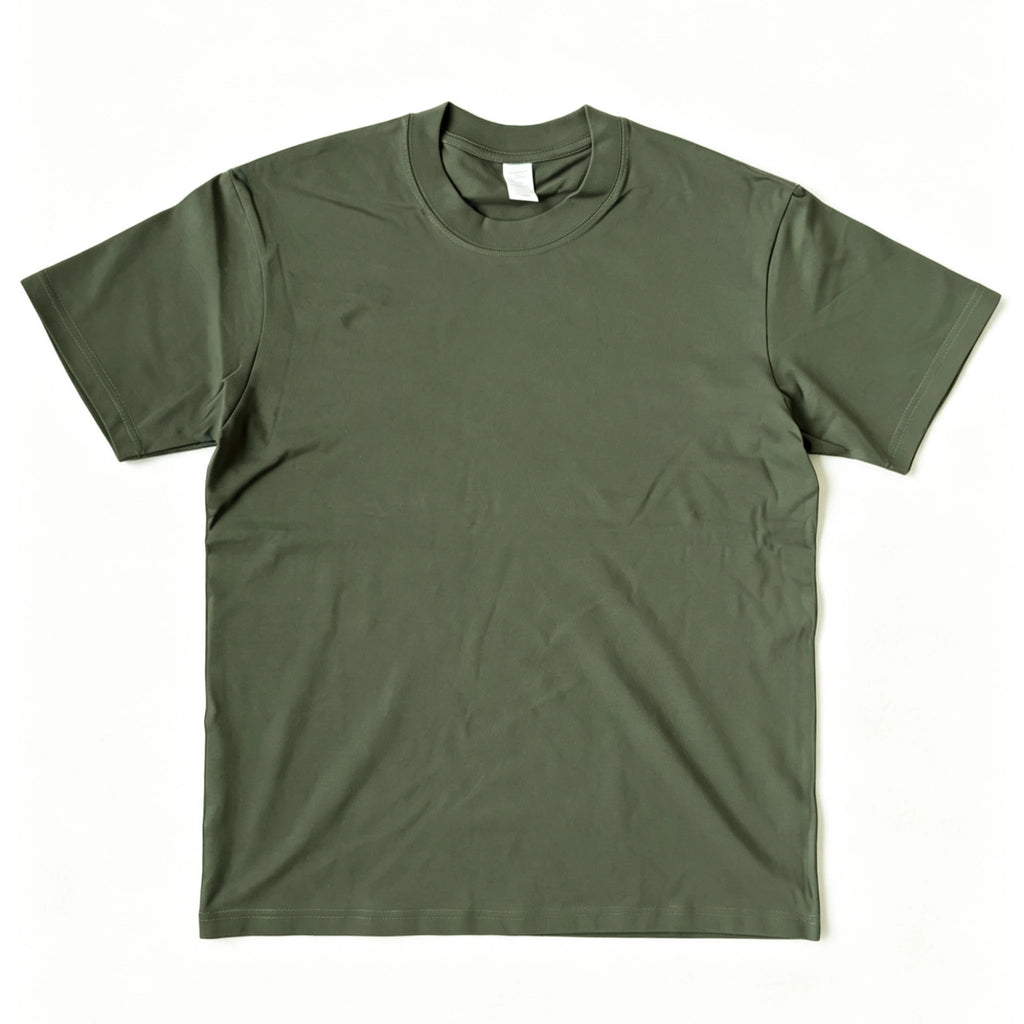 6.8oz Loopwheel Tubular Cotton Short Sleeve T-Shirt - Olive