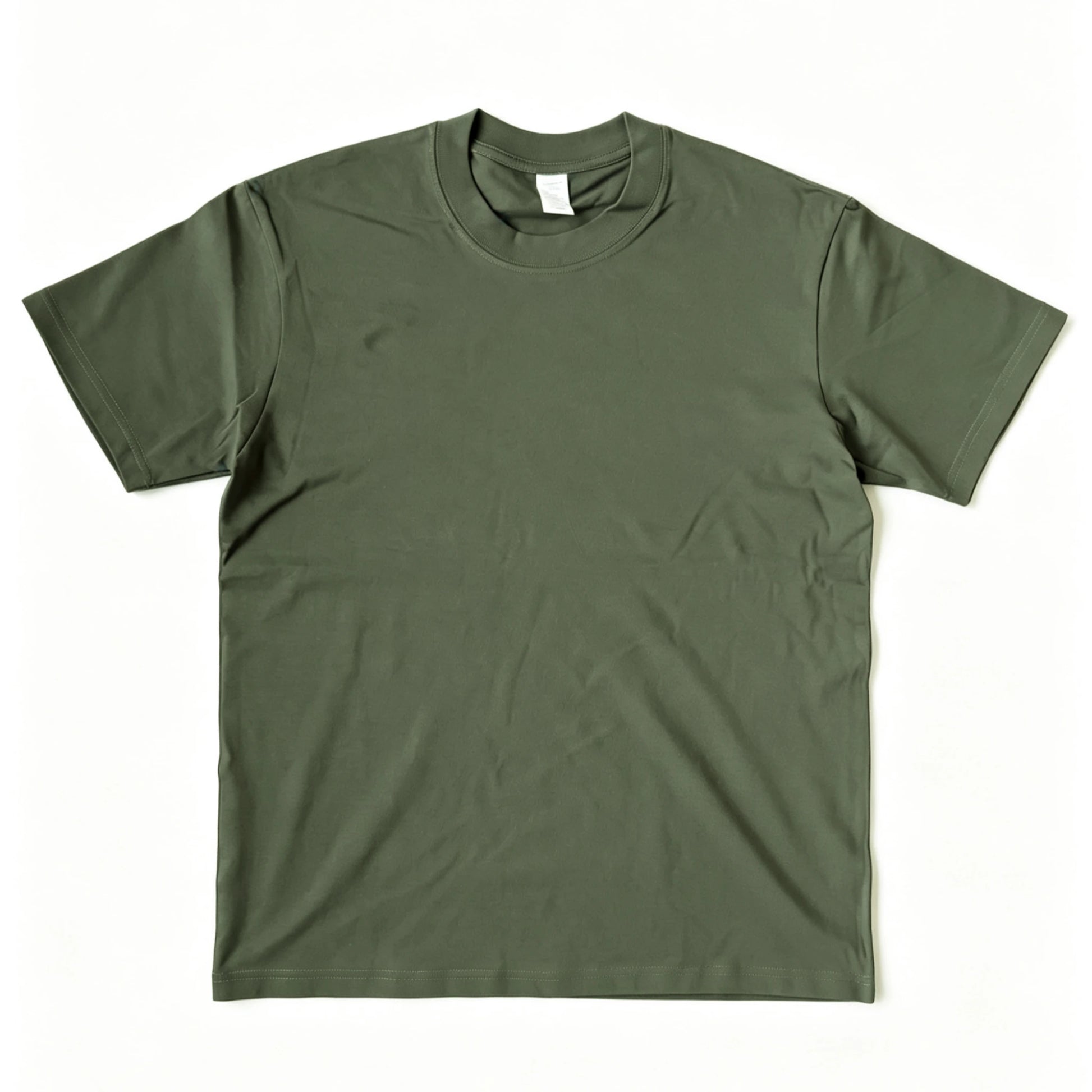 6.8oz Loopwheel Tubular Cotton Short Sleeve T-Shirt - Olive