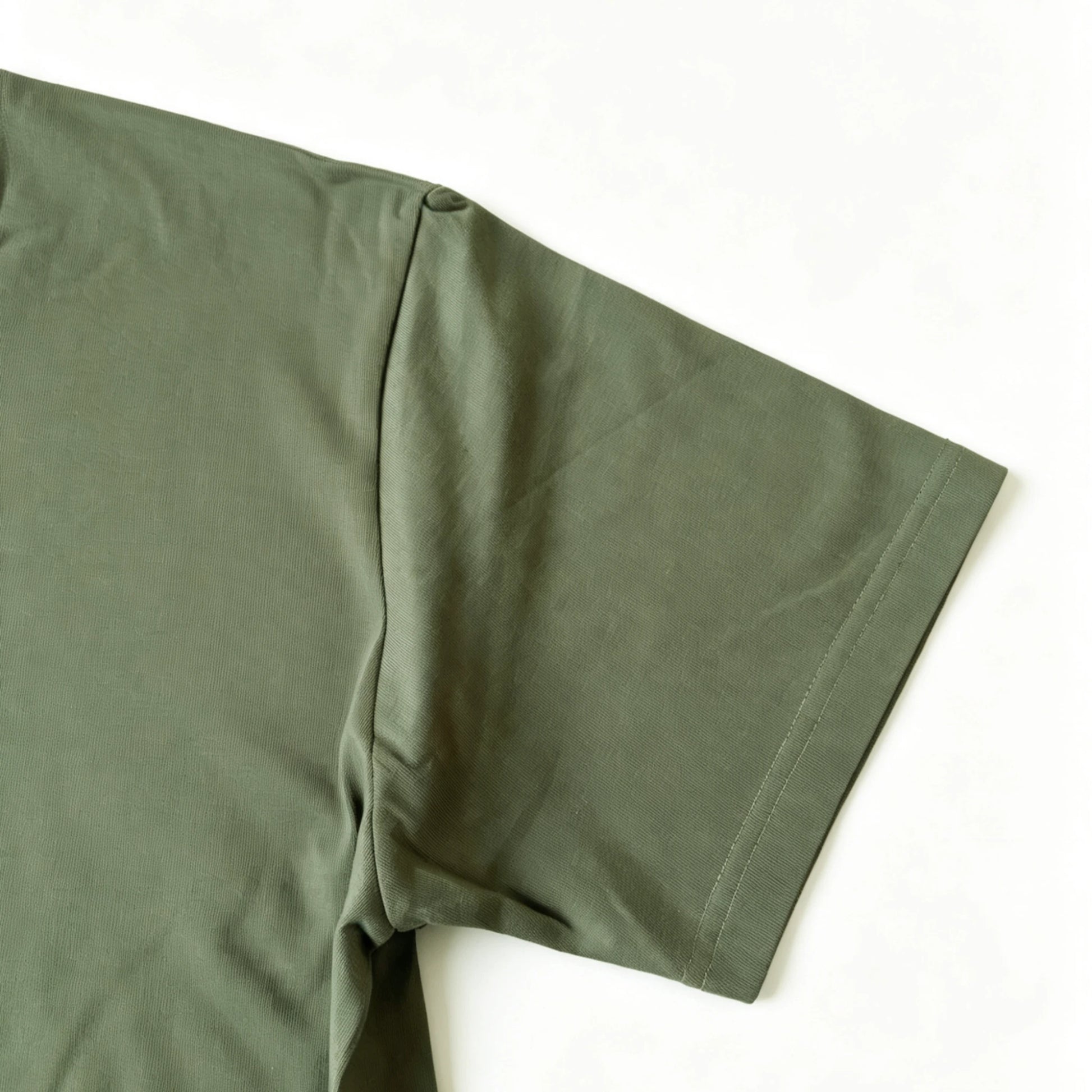 6.8oz Loopwheel Tubular Cotton Short Sleeve T-Shirt - Olive