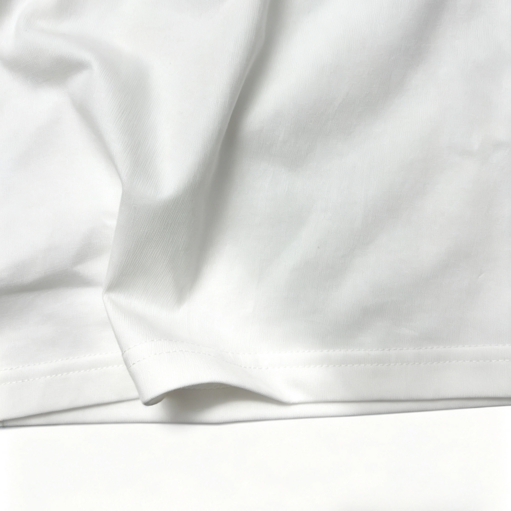 6.8oz Loopwheel Tubular Cotton Short Sleeve T-Shirt - White