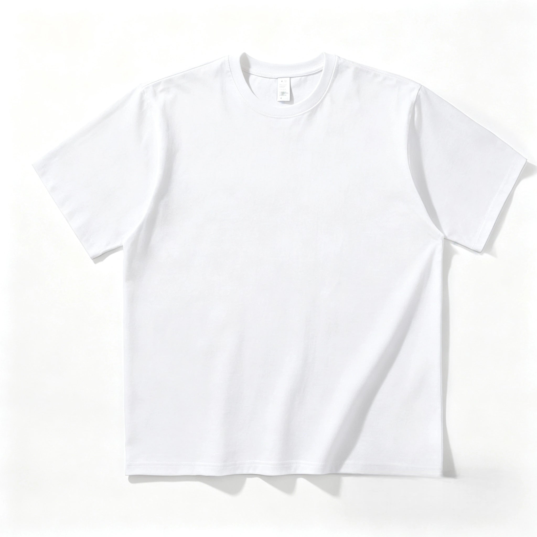 6.8oz Loopwheel Tubular Cotton Short Sleeve T-Shirt - White