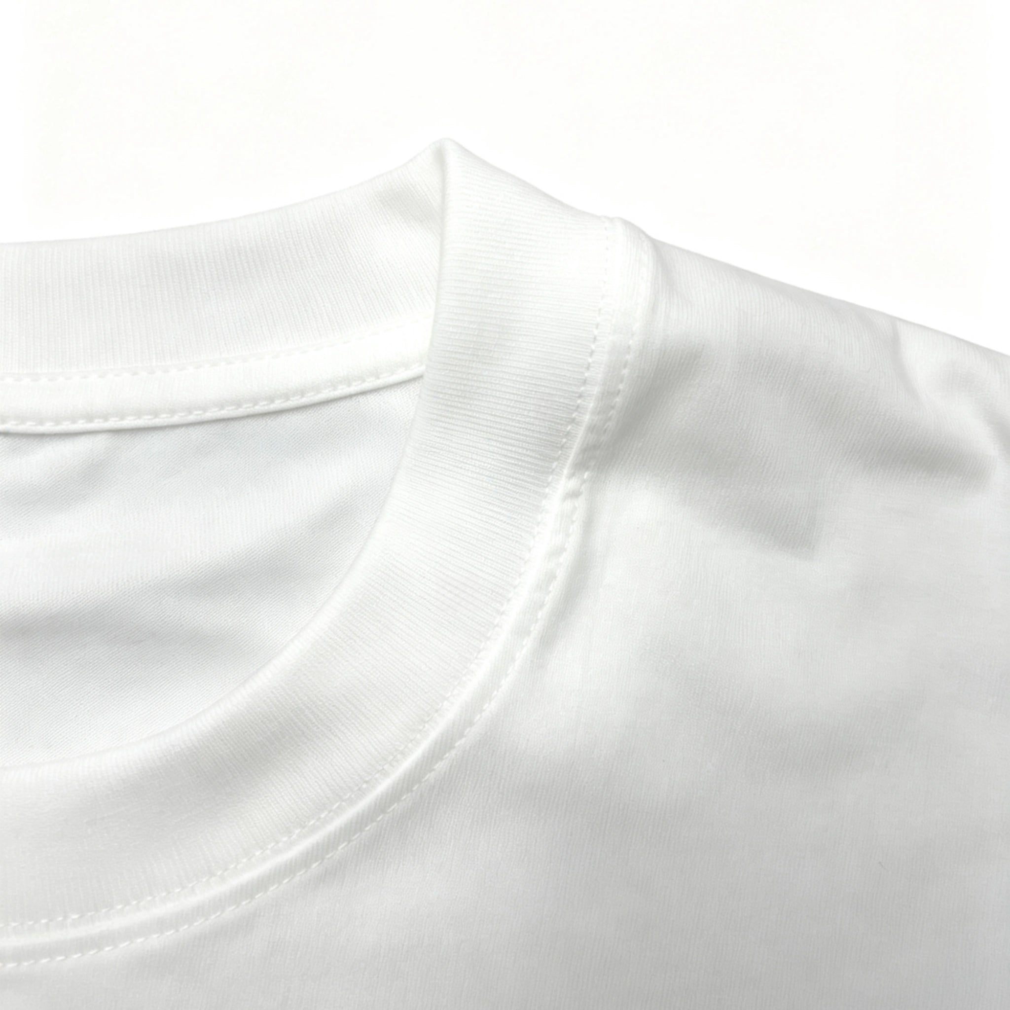 6.8oz Loopwheel Tubular Cotton Short Sleeve T-Shirt - White