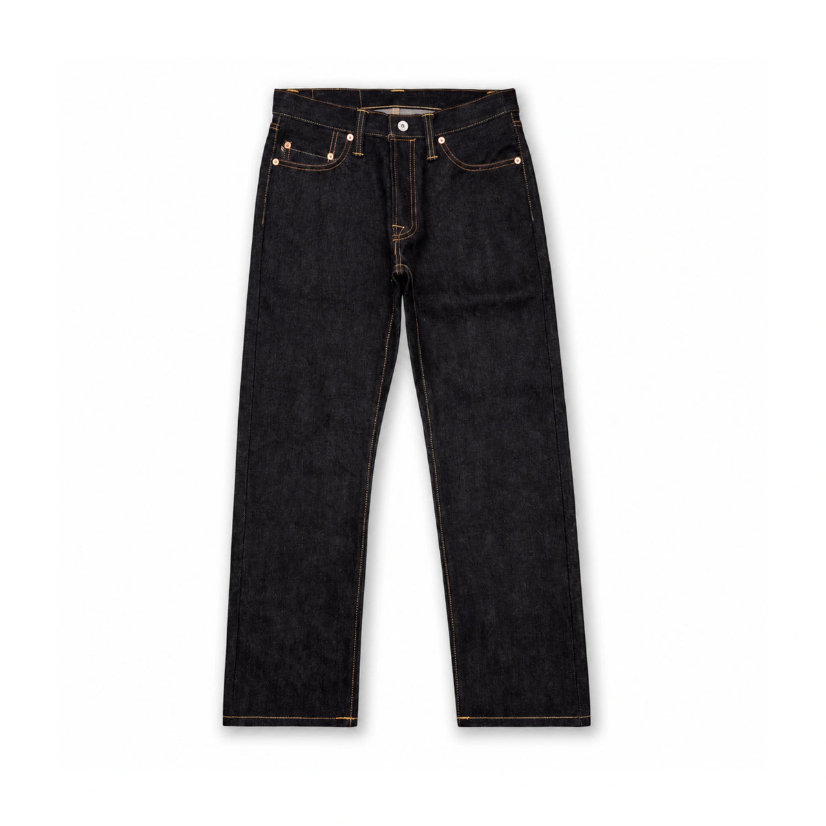 Vintage Blaue Slim Straight Fit Selvedge Jeans mit verblasster Waschung