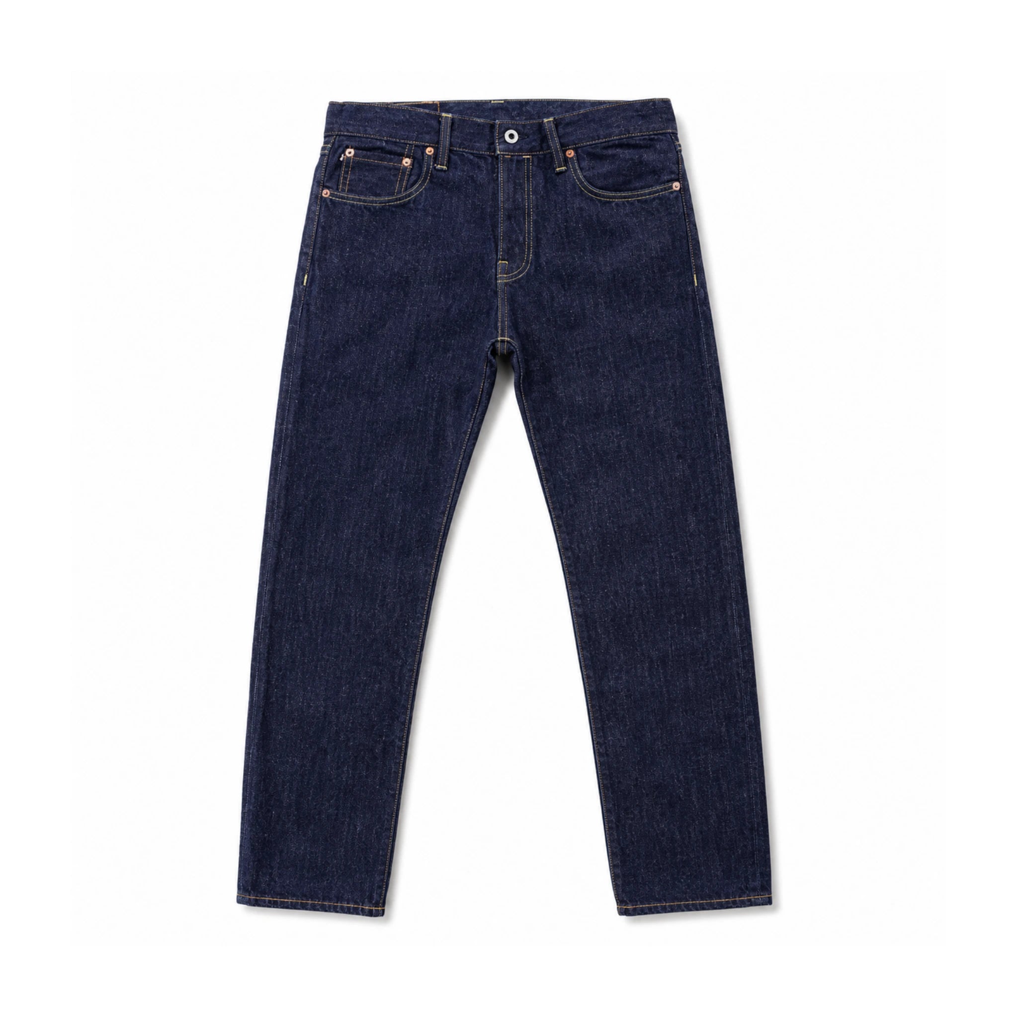 Vintage Blaue Slim Straight Fit Selvedge Jeans mit verblasster Waschung