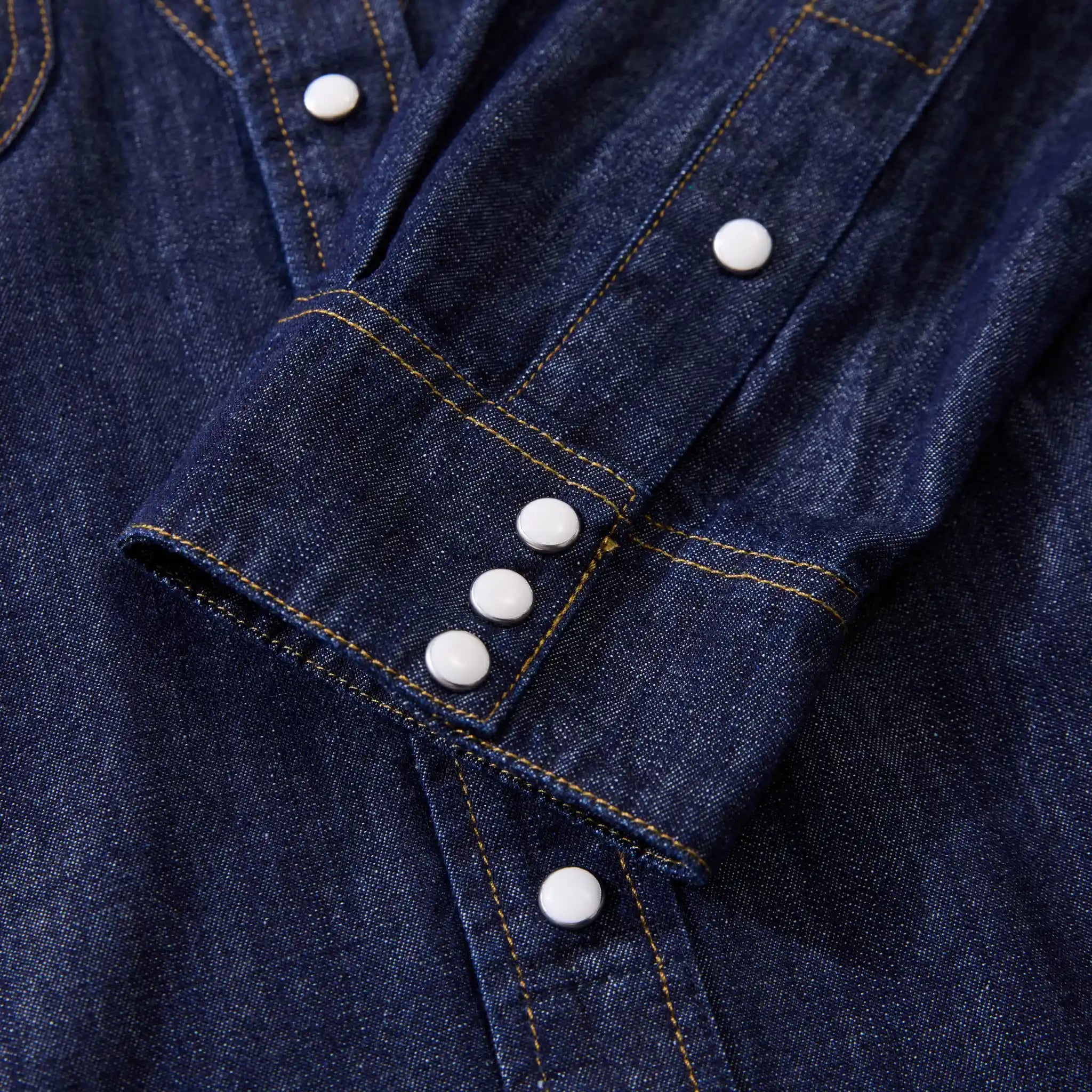 7oz Slub Cotton Indigo Western Shirt - Long Sleeve