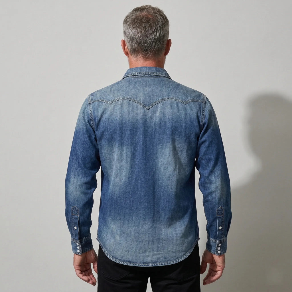 Chemise en denim western classique légère de 7 oz
