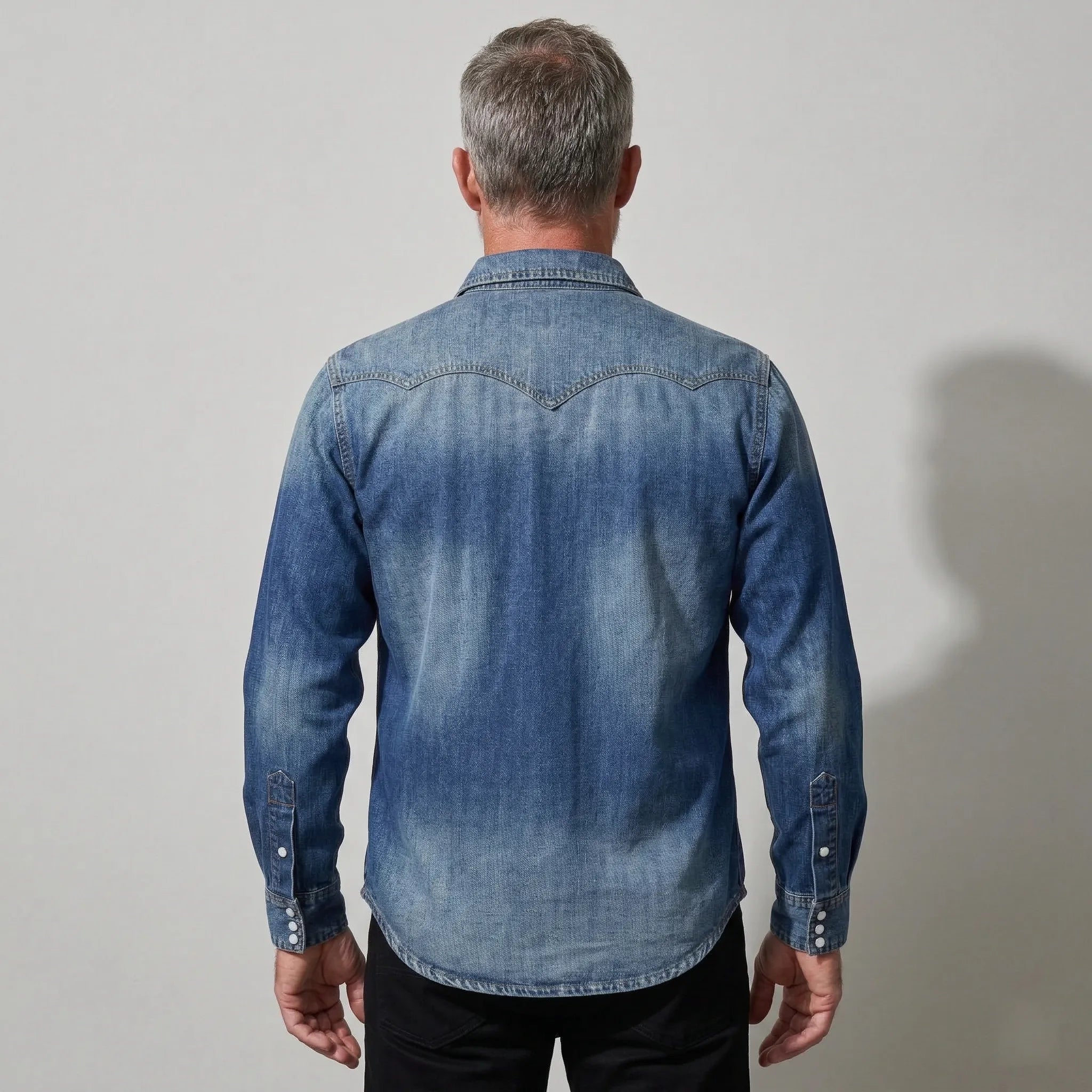 Chemise en denim western classique légère de 7 oz