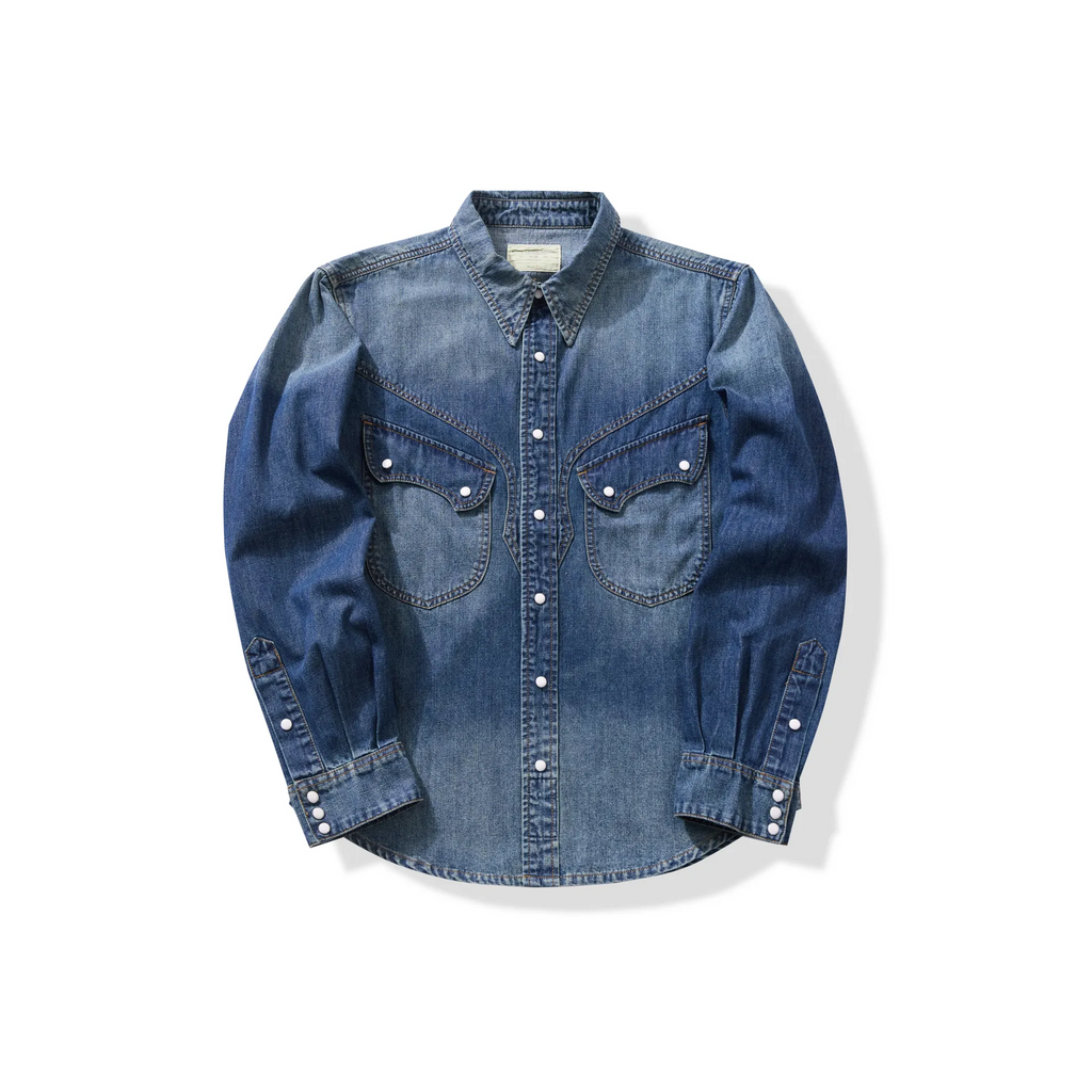 Chemise en denim western classique légère de 7 oz