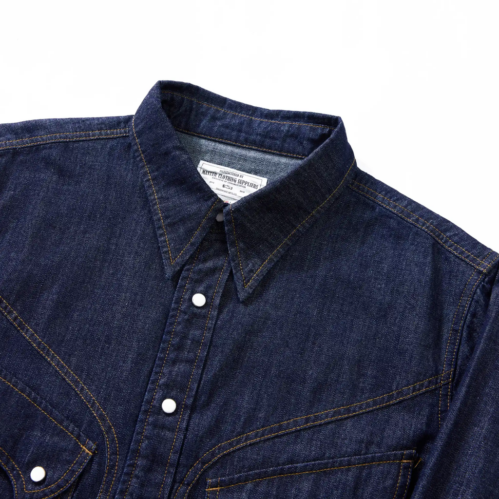 Chemise en denim western classique légère de 7 oz