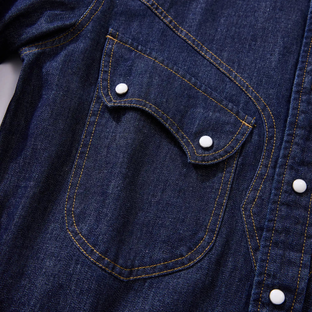 Chemise en denim western classique légère de 7 oz
