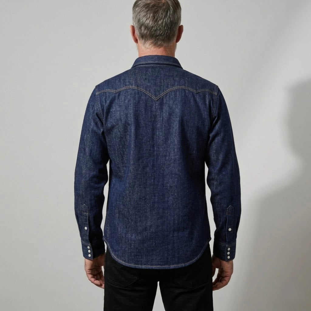 Chemise en denim western classique légère de 7 oz