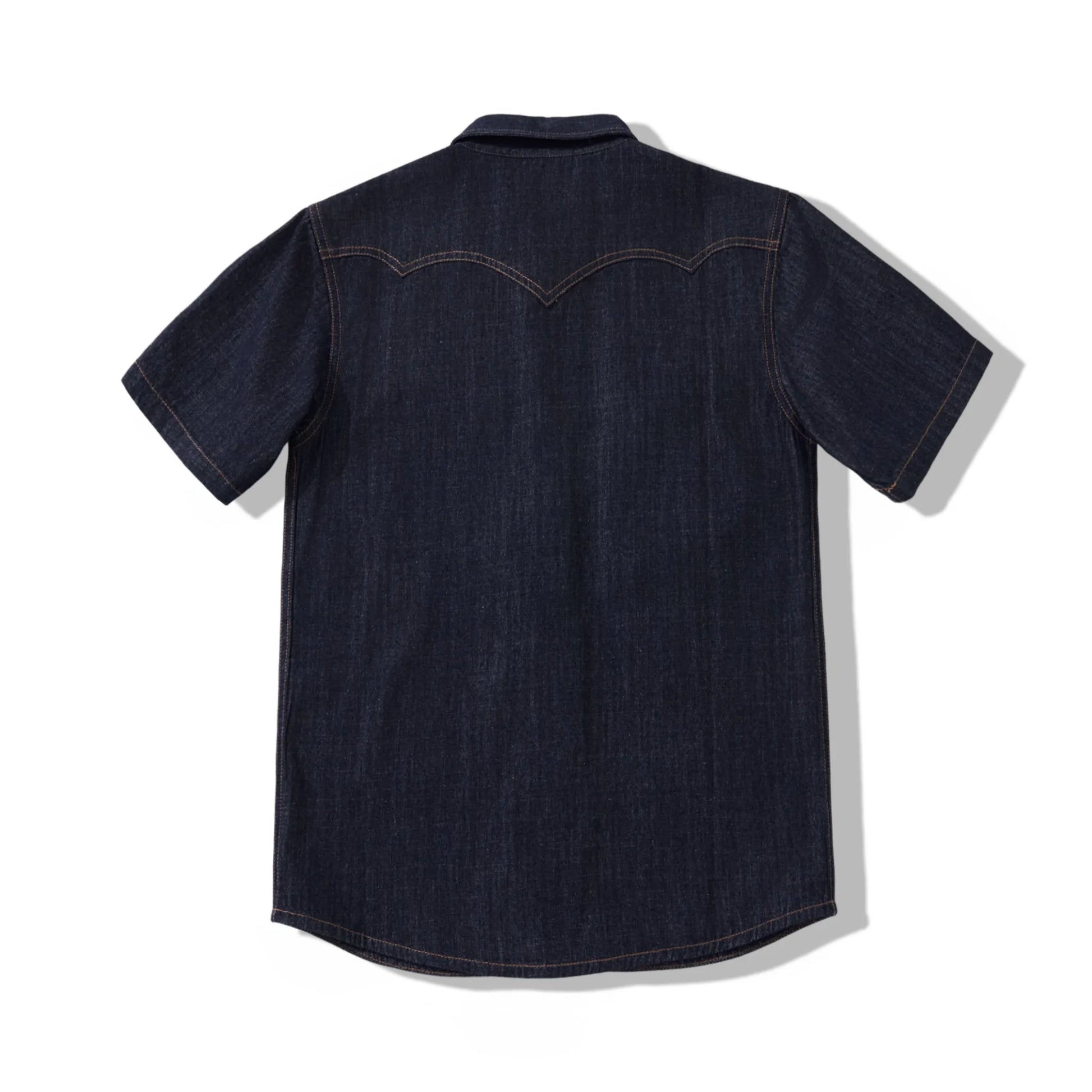 7oz Slub Cotton Indigo Western Shirt - Short Sleeve