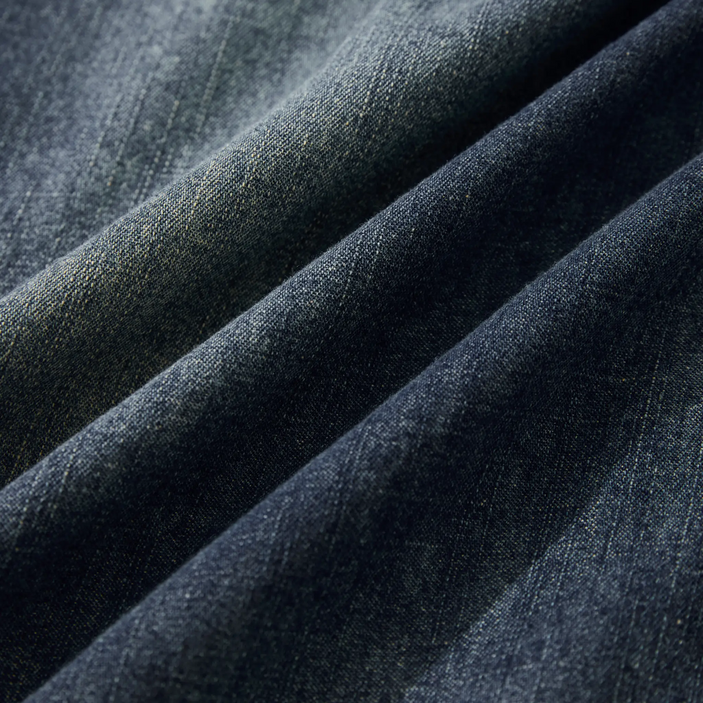 7oz Slub Cotton Indigo Western Shirt - Short Sleeve