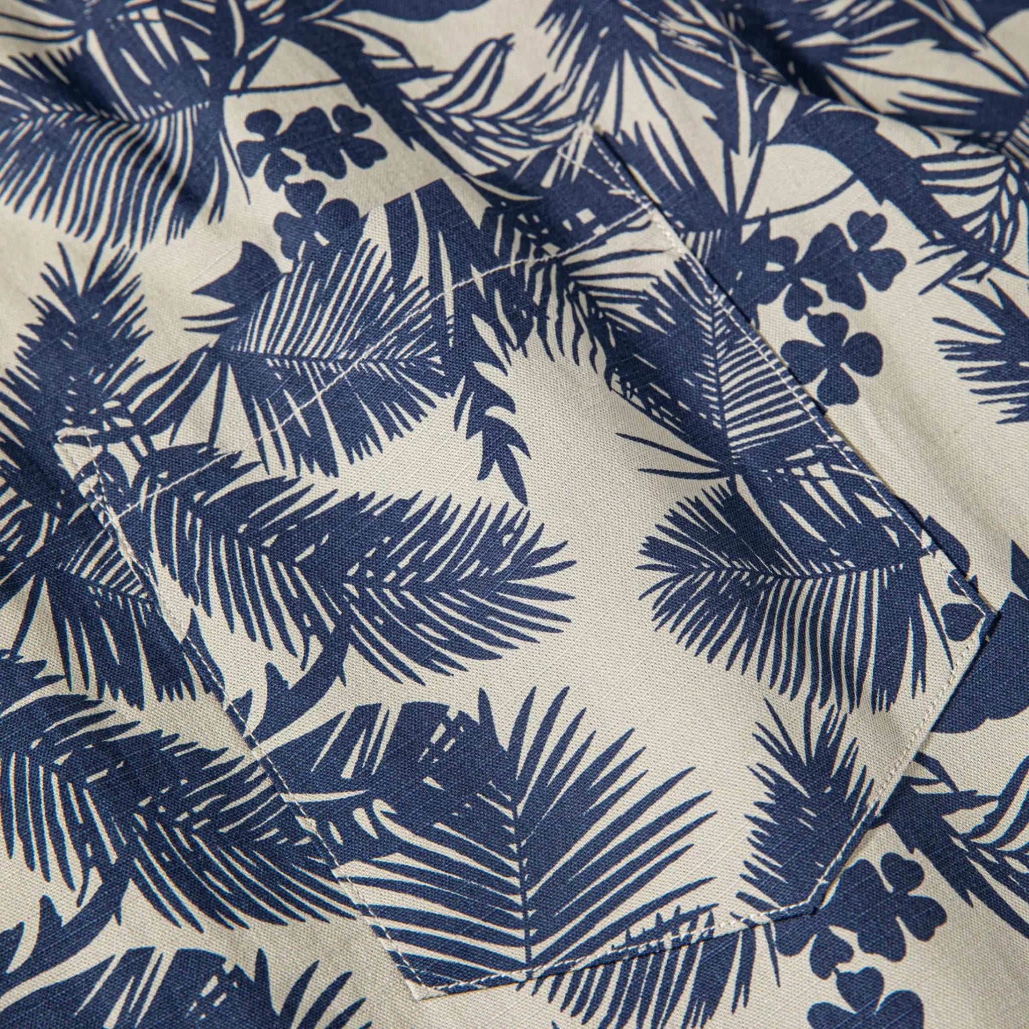 Organic Cotton Blue Palm Hawaiian Shirt