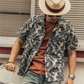 Organic Cotton Blue Palm Hawaiian Shirt