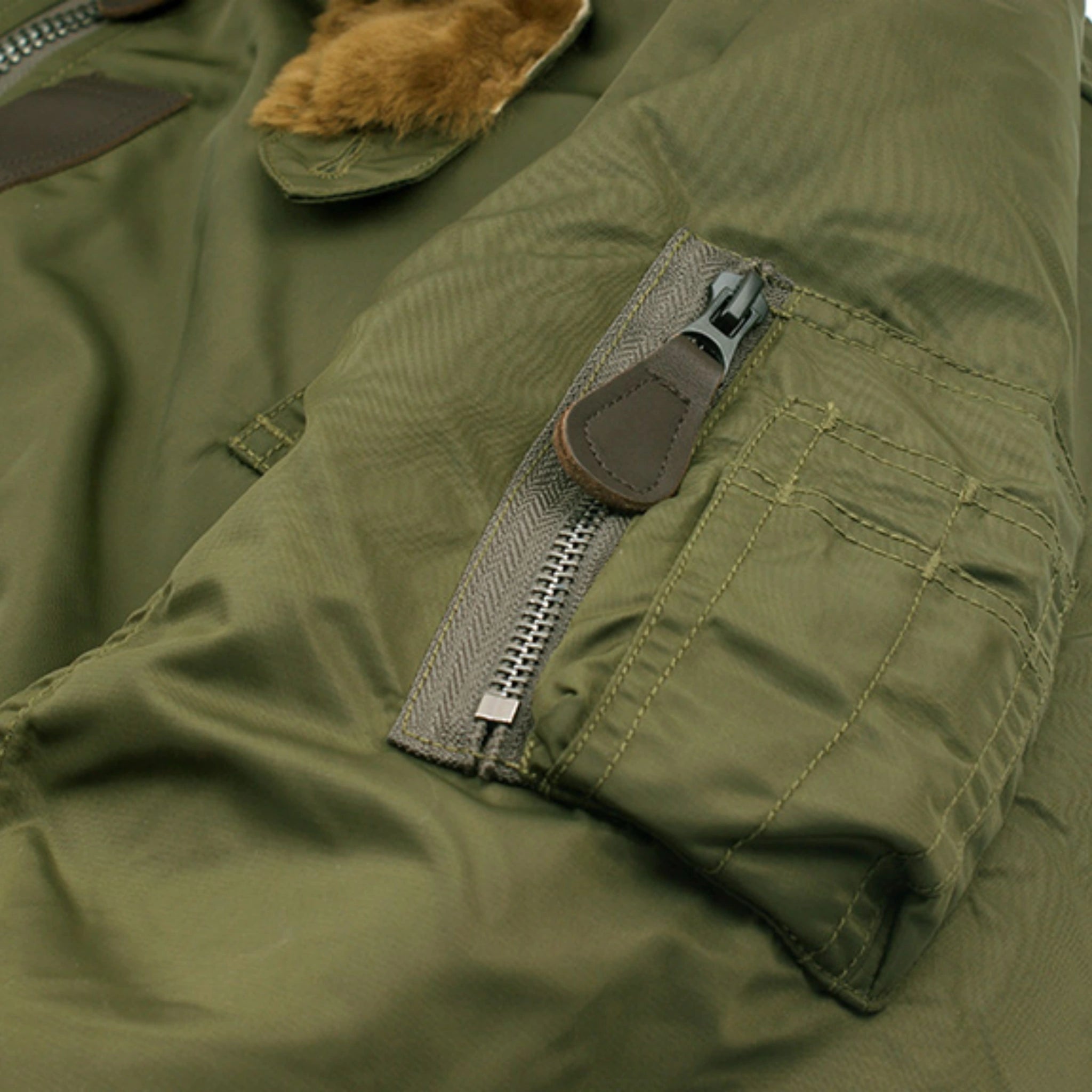 B-15 Utility Shearling Collar Lined Bomber Jacket
