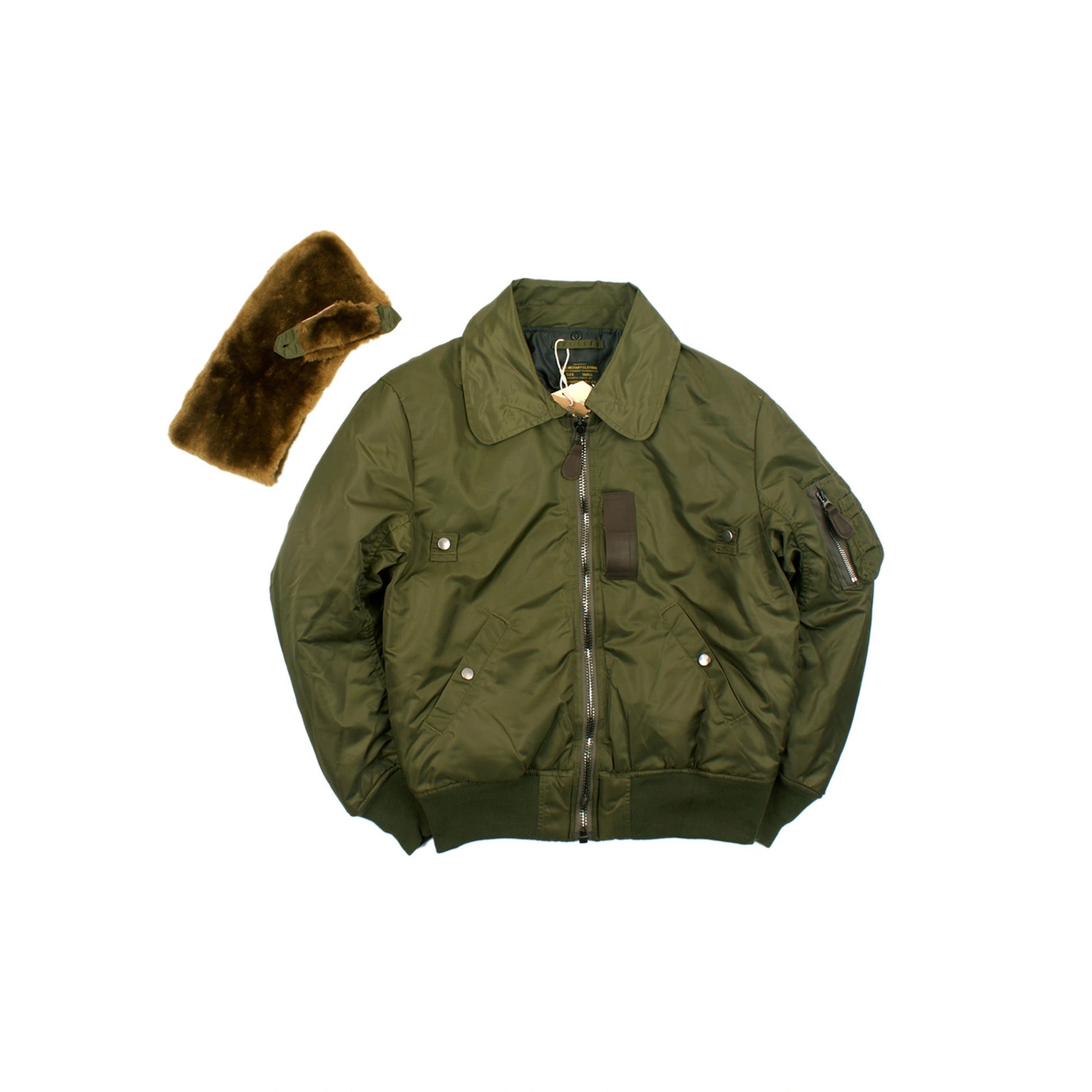 B-15 Utility Shearling Collar Lined Bomber Jacket