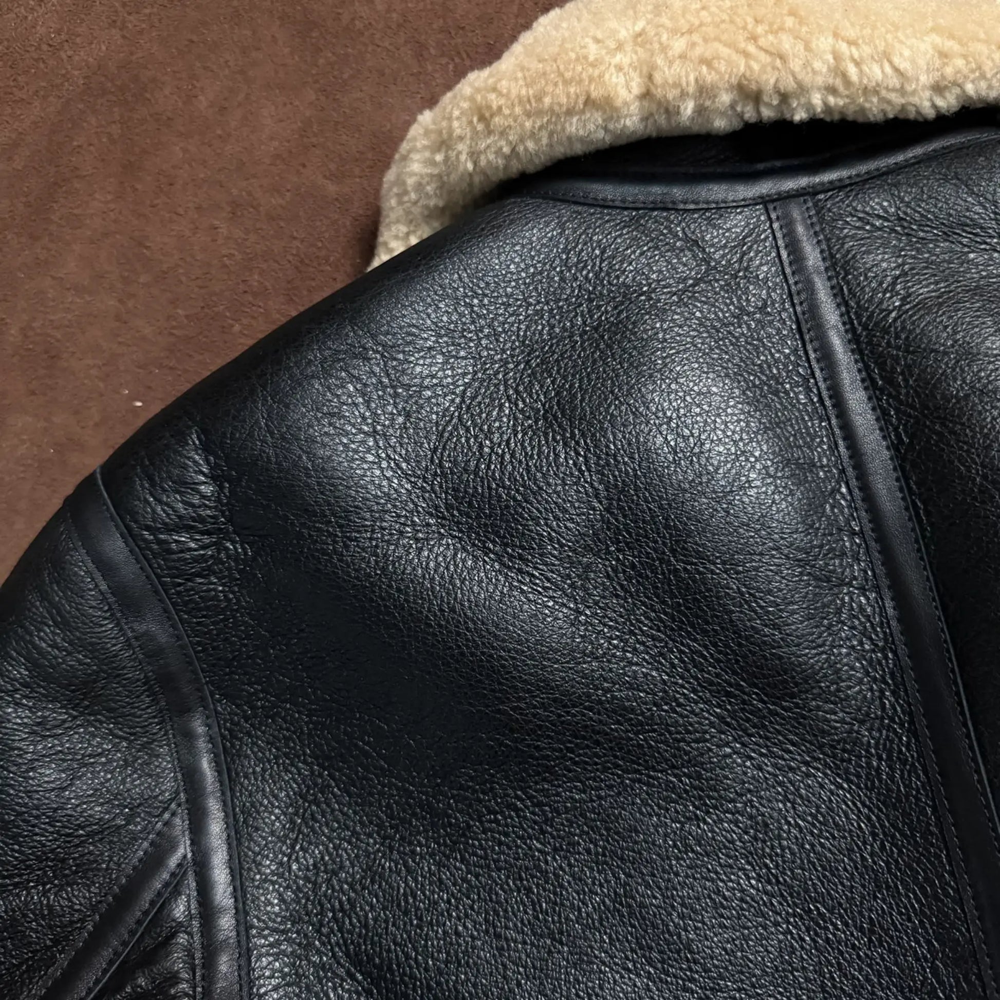 1930s Inspired Type B-3 Sheepskin Leather Bomber Jacket