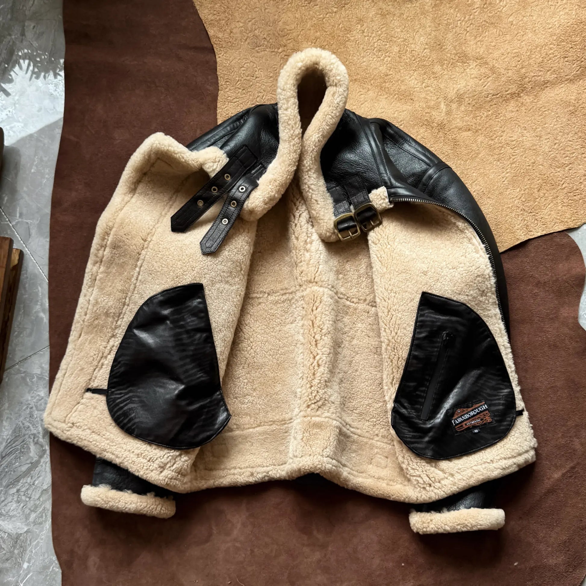 1930s Inspired Type B-3 Sheepskin Leather Bomber Jacket