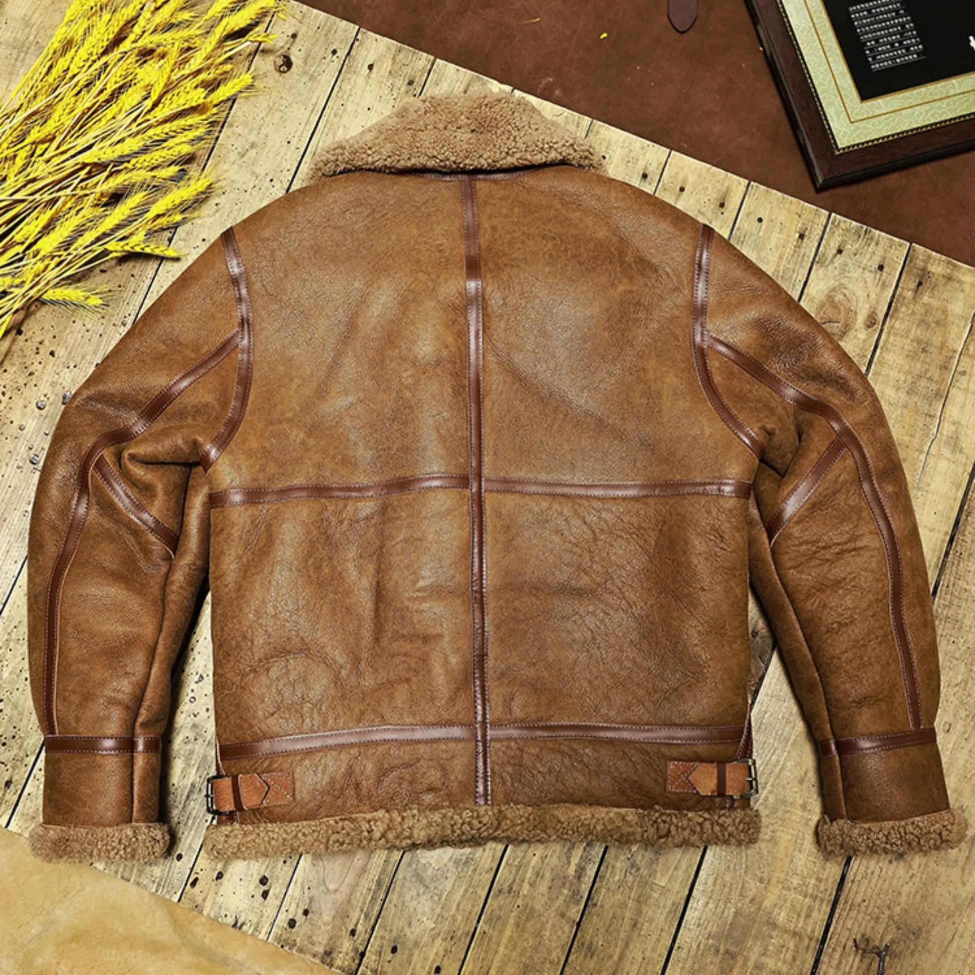 1930s Inspired Type B-3 Sheepskin Leather Bomber Jacket