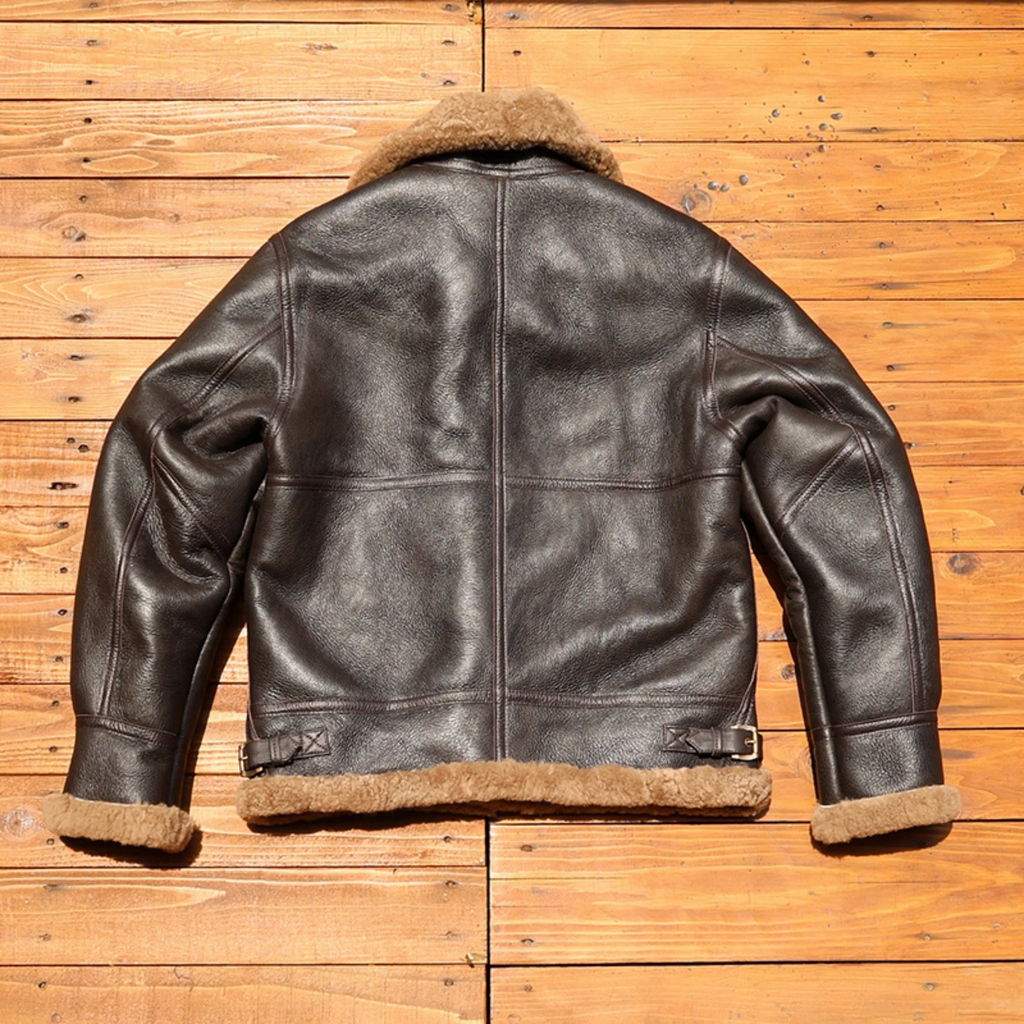 1930s Inspired Type B-3 Sheepskin Leather Bomber Jacket