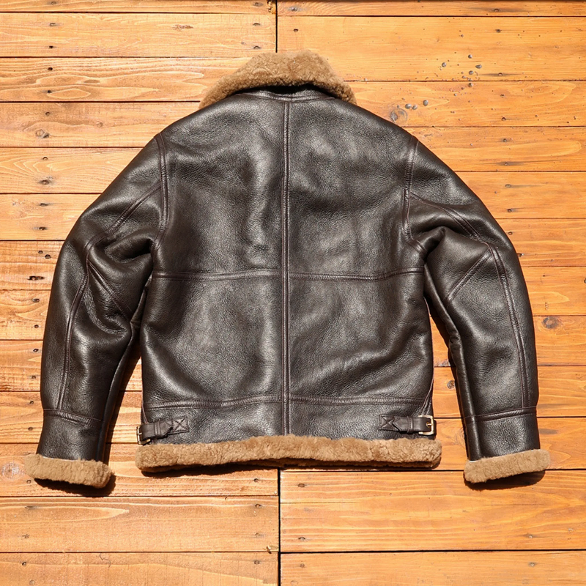 1930s Inspired Type B-3 Sheepskin Leather Bomber Jacket