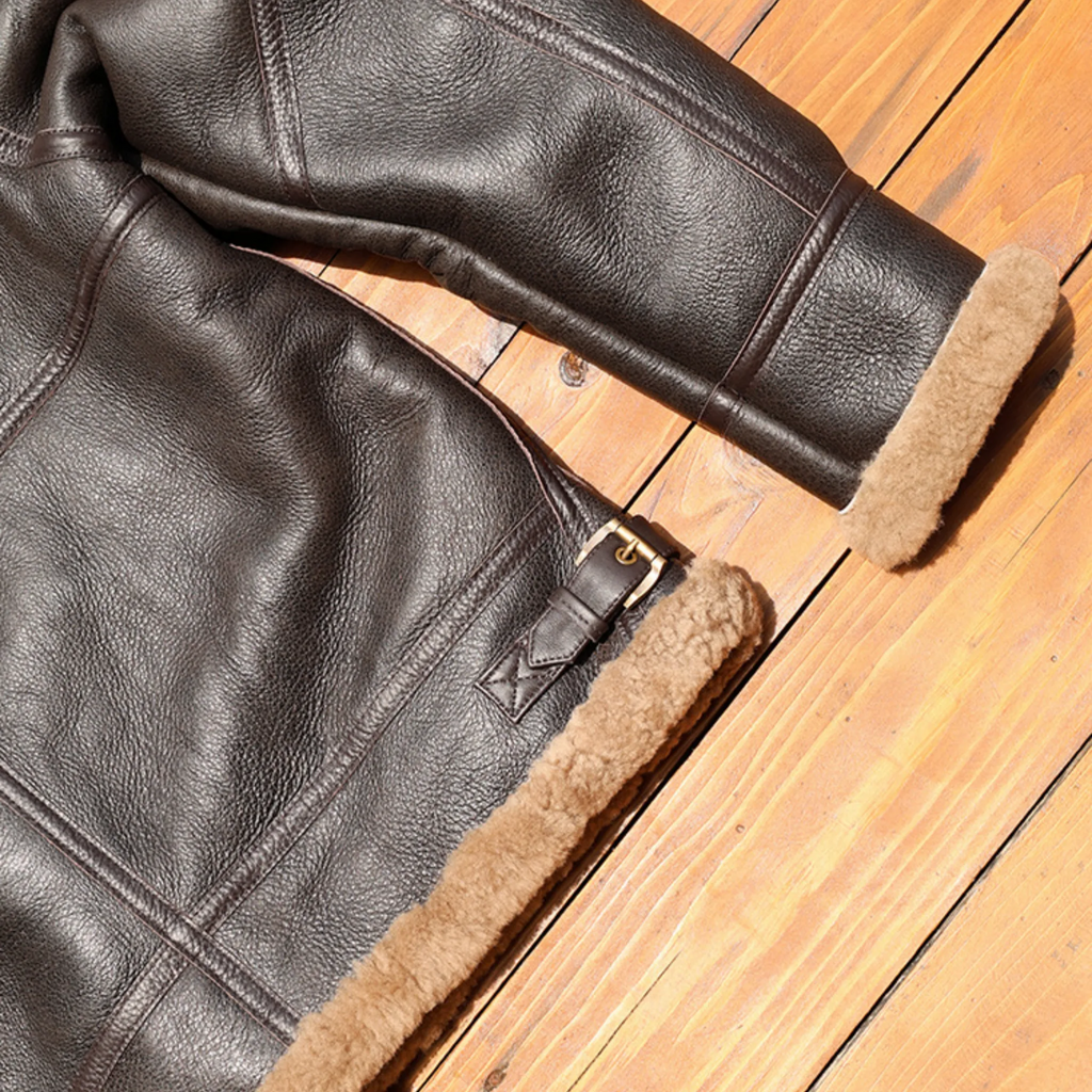 1930s Inspired Type B-3 Sheepskin Leather Bomber Jacket