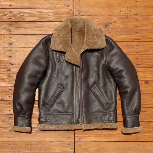 1930s Inspired Type B-3 Sheepskin Leather Bomber Jacket