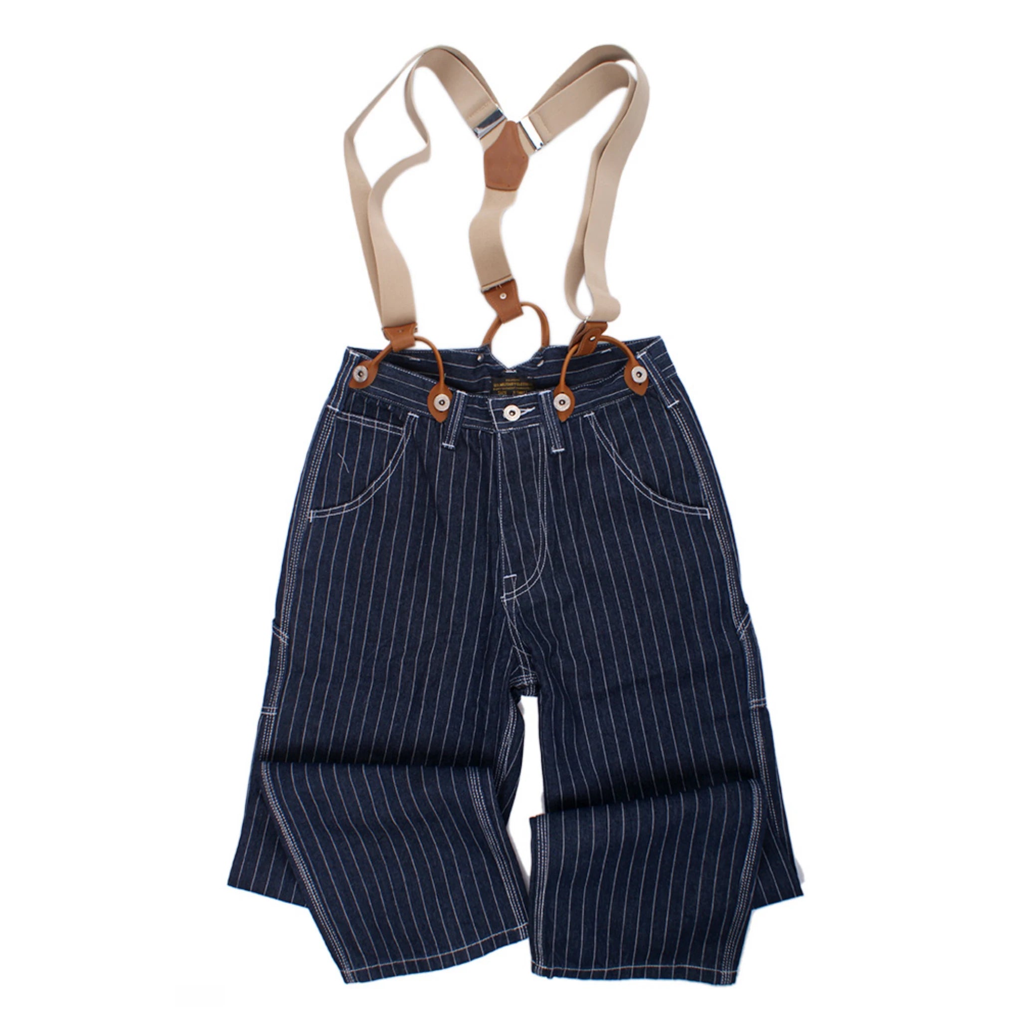 10.5oz Stripe Wabash Workwear Suspender Pants