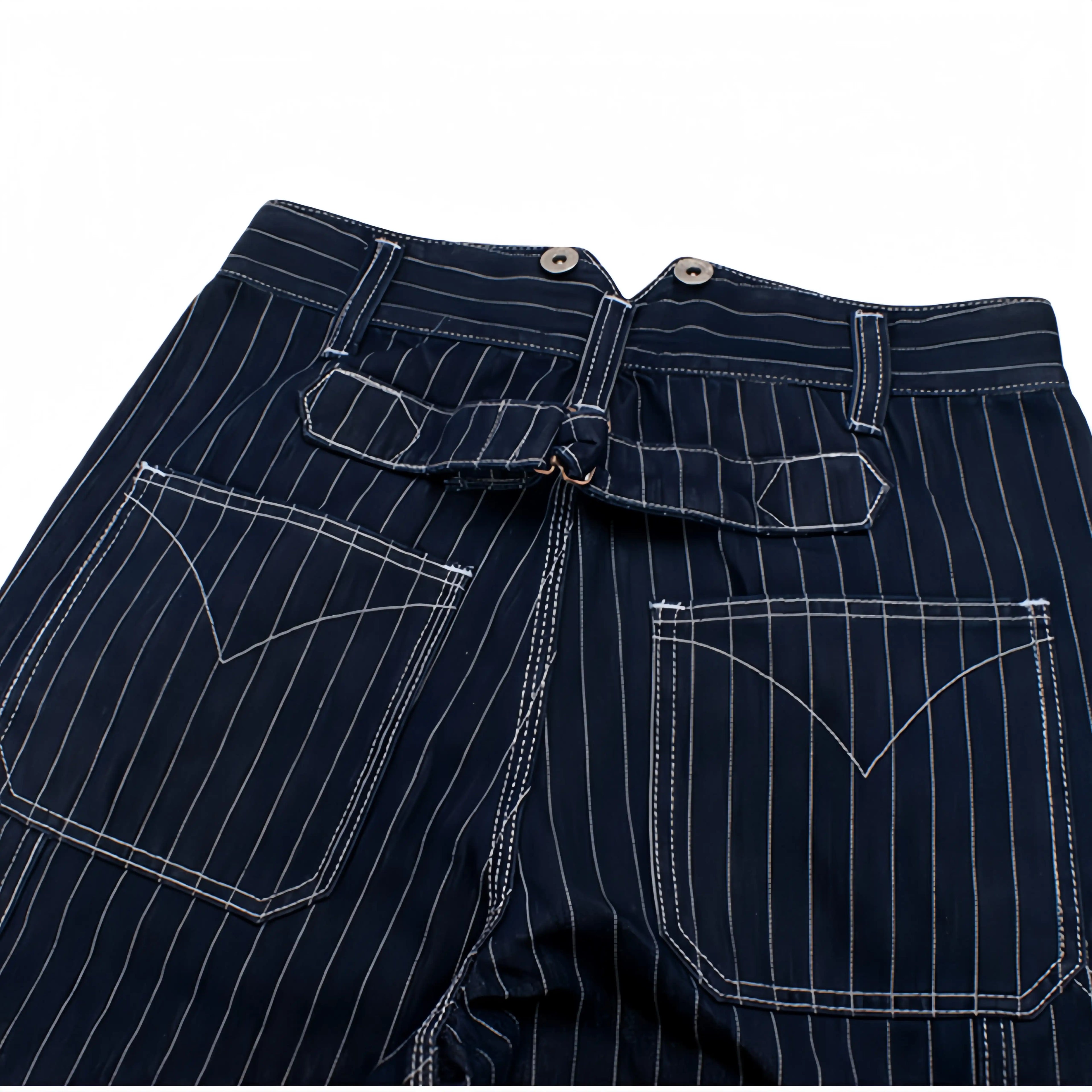 10,5oz gestreifte Wabash Workwear Hosenträgerhose