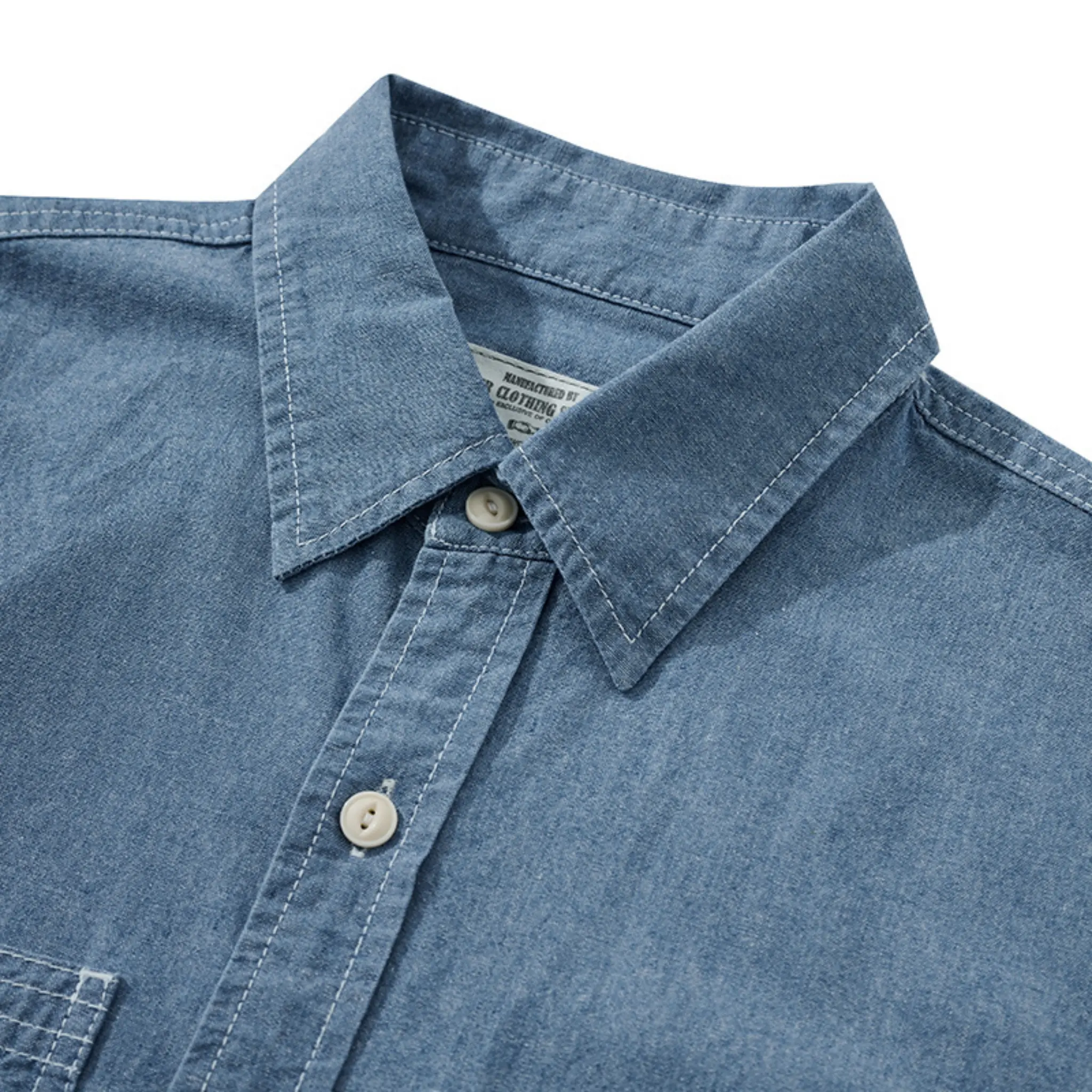 Chemise en denim western classique légère de 7 oz