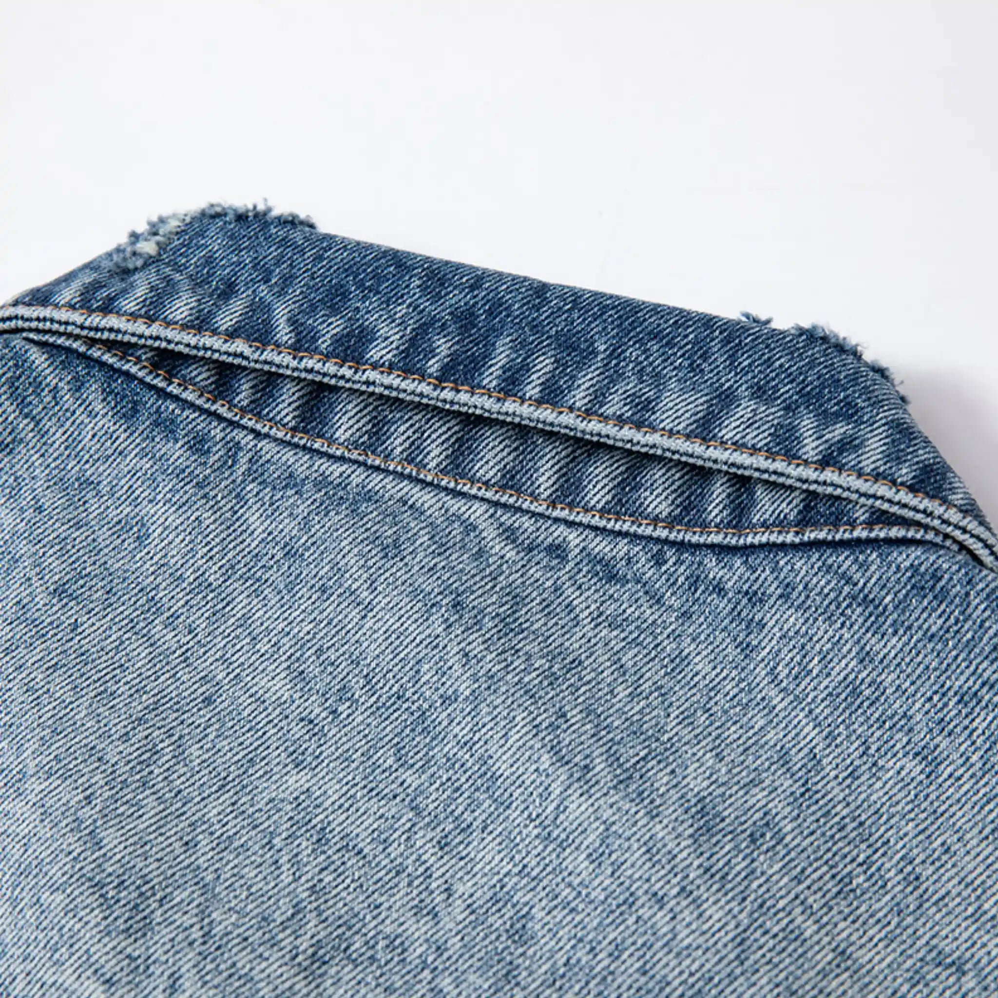 Veste en jean bleu délavé classique 14 oz, type III