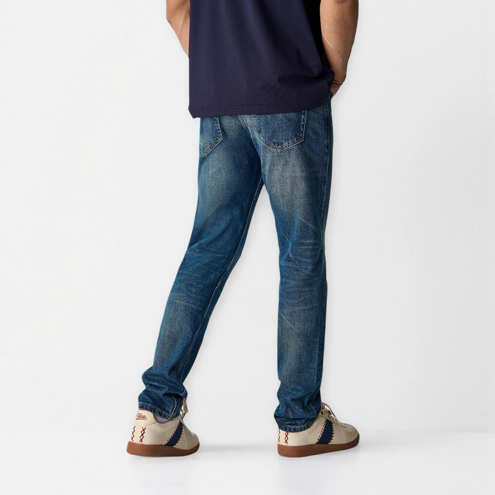 Jean selvedge bleu classique coupe slim 13 oz pour le travail quotidien