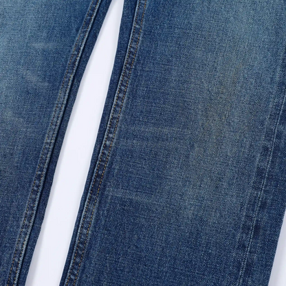 Dunkelblau verwaschene Slim-Fit Selvedge-Jeans | Dunkle Waschung
