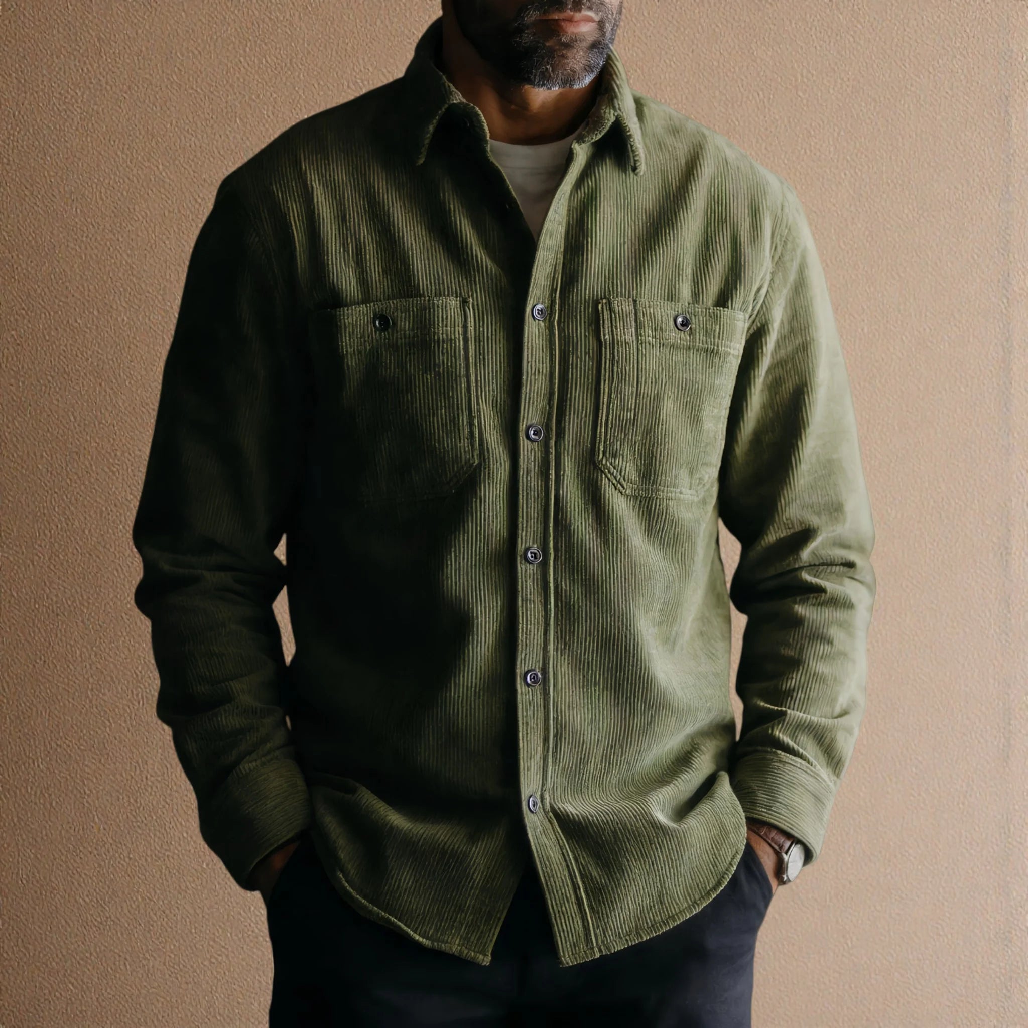 Chemise en denim western pour homme avec coutures de poche