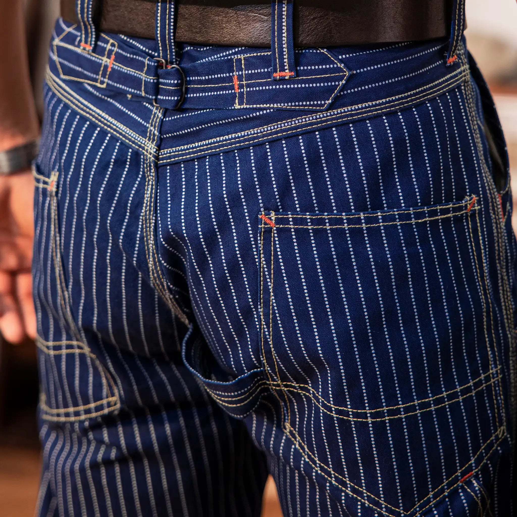 12oz Indigo Discharge Print Canvas Work Pants