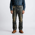 14oz Vintage Wash Japanese 'Sakuru' Embroidery Selvedge Straight Jeans