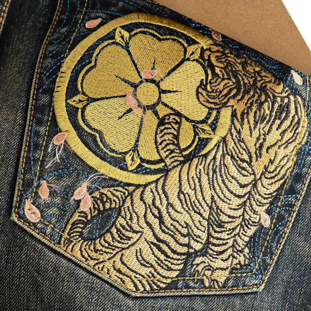 Jean selvedge bleu classique flammé 15 oz