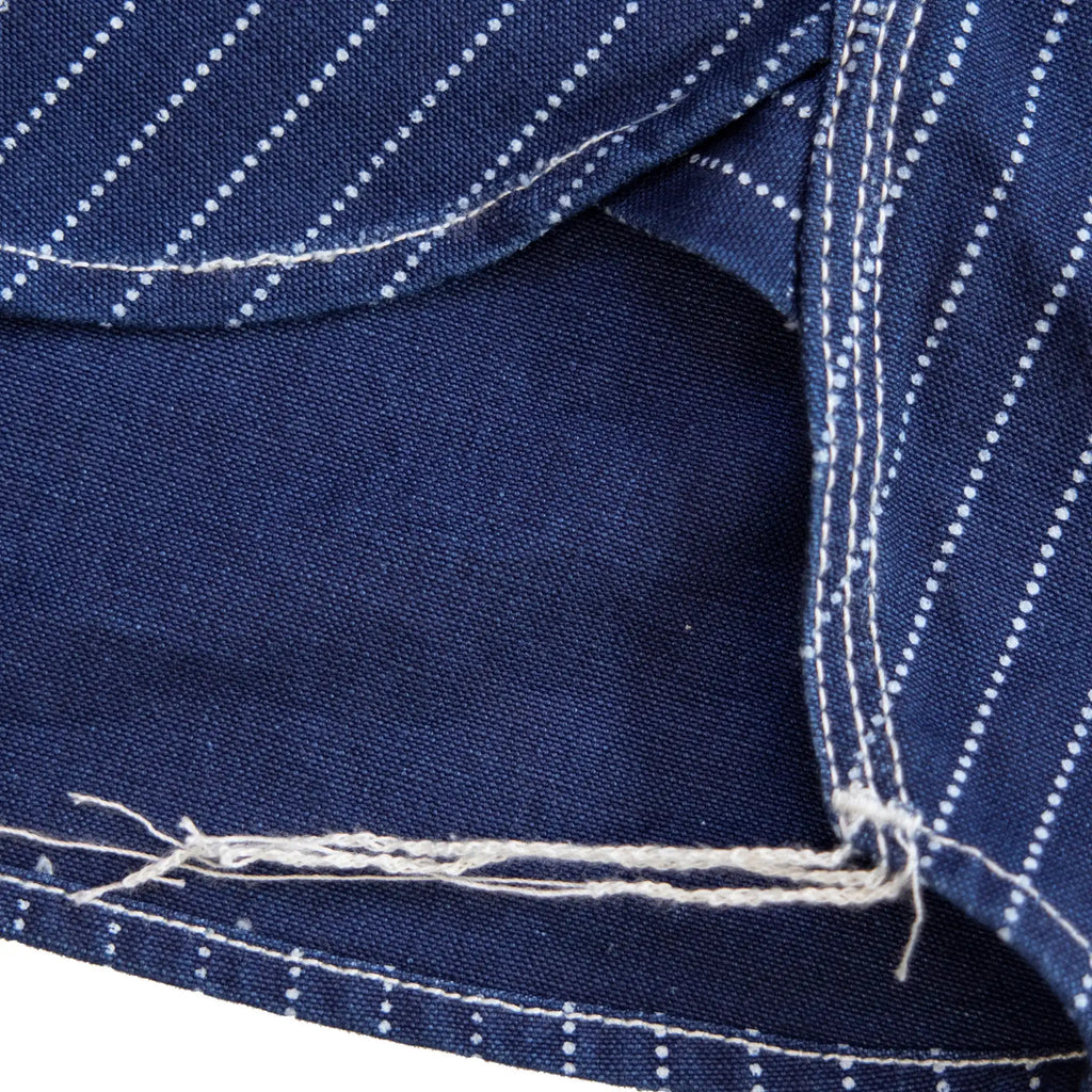 12oz Indigo Canvas Work Shirt with Discharge Dot Print