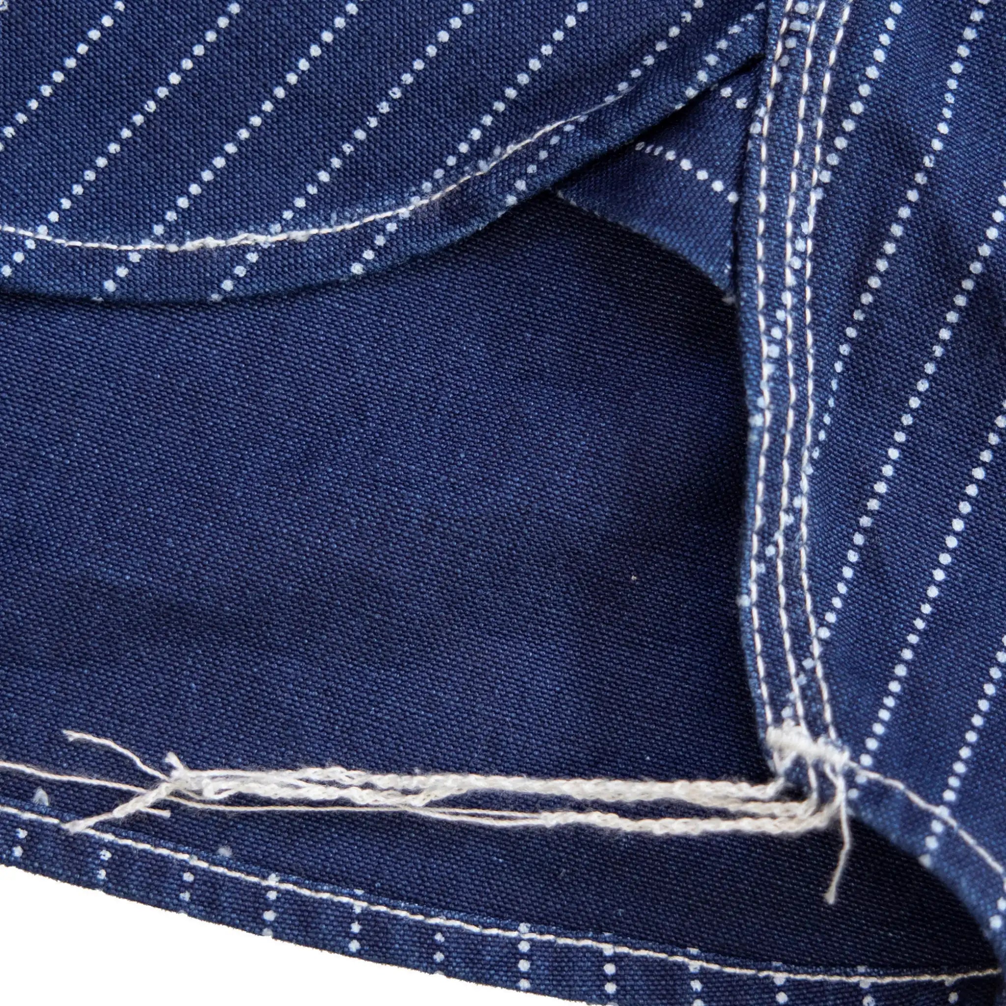 12oz Indigo Canvas Work Shirt with Discharge Dot Print