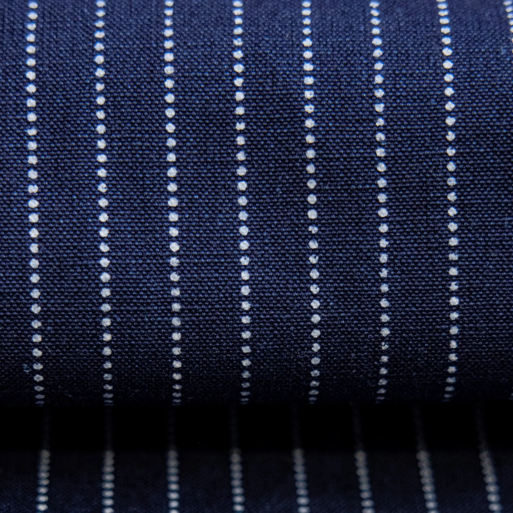 12oz Indigo Canvas Work Shirt with Discharge Dot Print