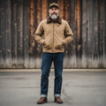 Jungle Cloth Flight Jacket with Shearling Collar