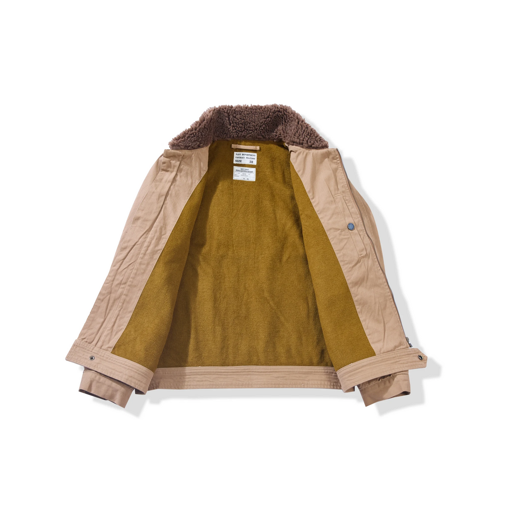 Jungle Cloth Flight Jacket with Shearling Collar